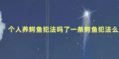 个人养鳄鱼犯法吗了一条鳄鱼犯法么