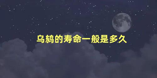 乌鸫的寿命一般是多久