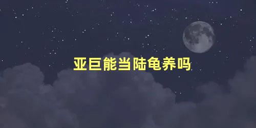 亚巨能当陆龟养吗