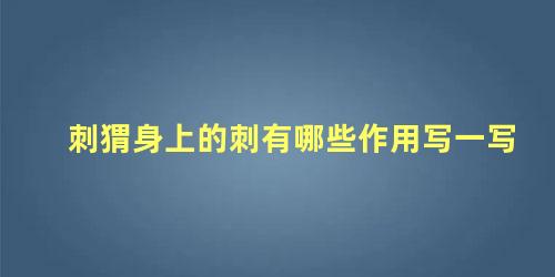 刺猬身上的刺有哪些作用写一写