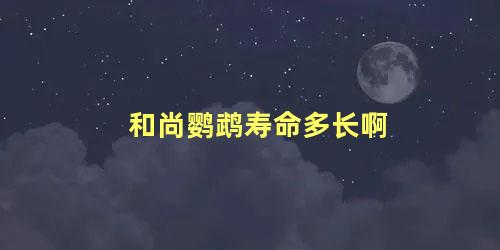 和尚鹦鹉寿命多长啊