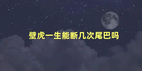 壁虎一生能断几次尾巴吗