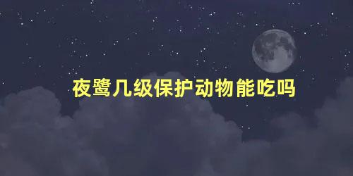 夜鹭几级保护动物能吃吗