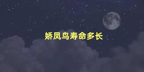 娇凤鸟寿命多长