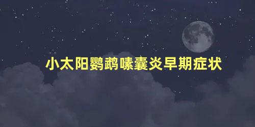 小太阳鹦鹉嗉囊炎早期症状