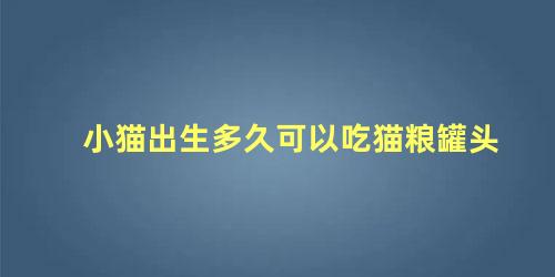 小猫出生多久可以吃猫粮罐头