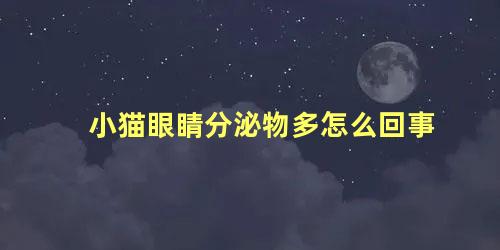 小猫眼睛分泌物多怎么回事