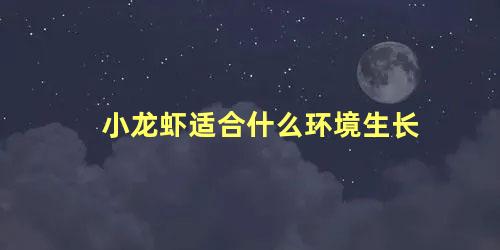 小龙虾适合什么环境生长