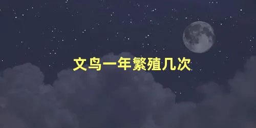 文鸟一年繁殖几次