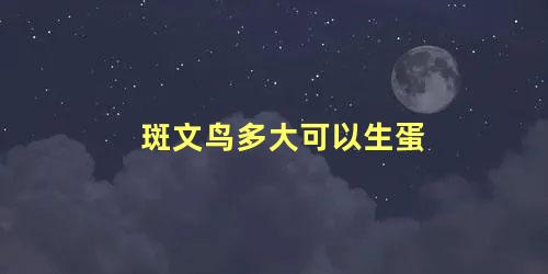 斑文鸟多大可以生蛋