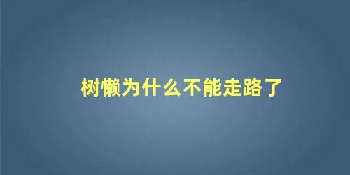 树懒为什么不能走路了