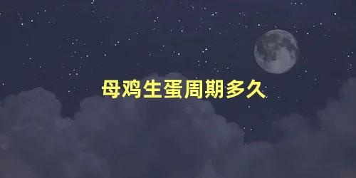 母鸡生蛋周期多久