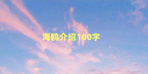 海鸥介绍100字