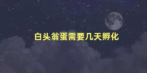 白头翁蛋需要几天孵化