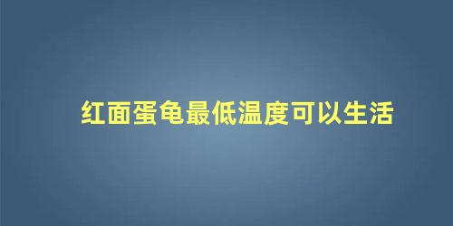 红面蛋龟最低温度可以生活