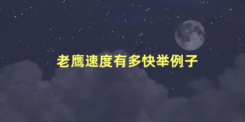 老鹰速度有多快举例子