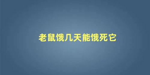 老鼠饿几天能饿死它