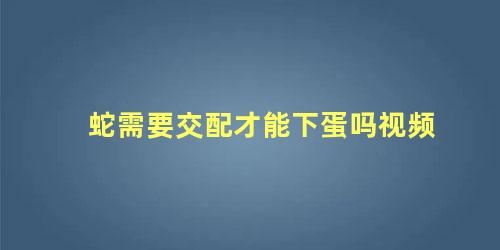 蛇需要交配才能下蛋吗视频