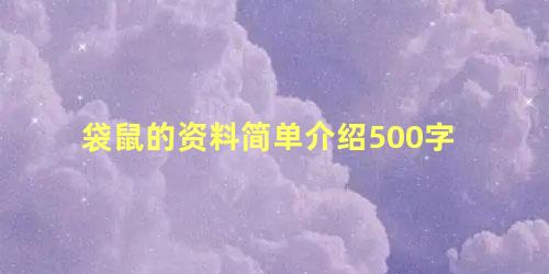 袋鼠的资料简单介绍500字