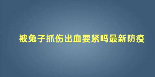 被兔子抓伤出血要紧吗最新防疫