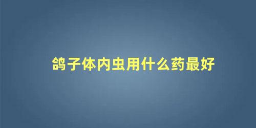 鸽子体内虫用什么药最好