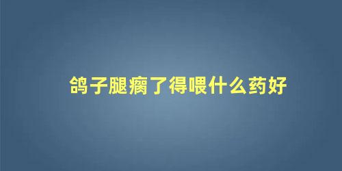 鸽子腿瘸了得喂什么药好