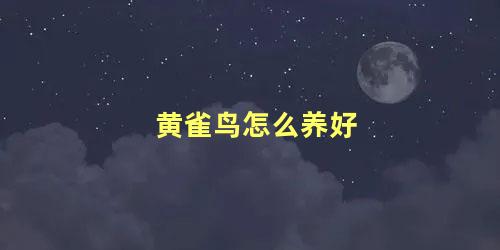 黄雀鸟怎么养好