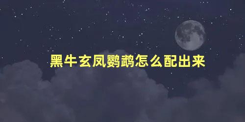 黑牛玄凤鹦鹉怎么配出来